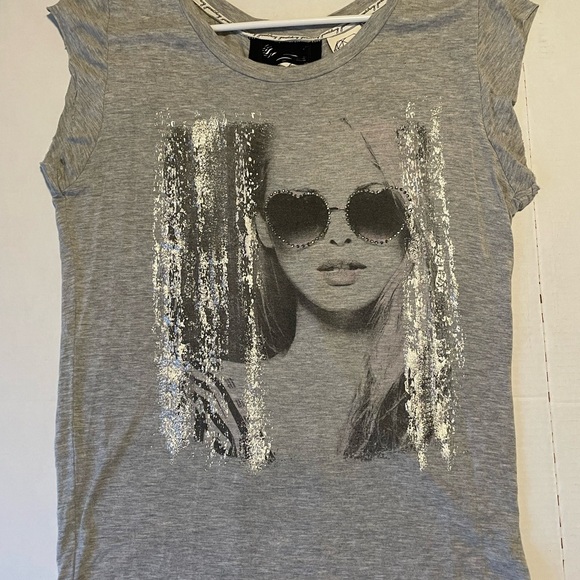 Janet Chung Womens Fashion Graphic Cotton Tank W/ Chain Link Size Large - Picture 1 of 14